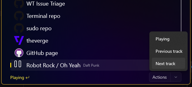 A prototype of the ListItem context menu with commands