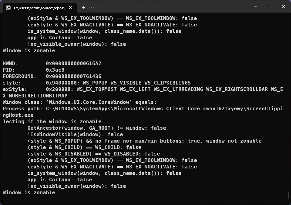 Image of the FancyZones zonable tester