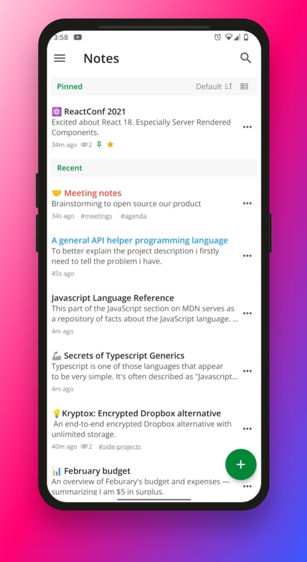 Notesnook mobile screenshot