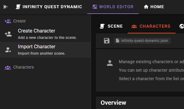 Import Characters