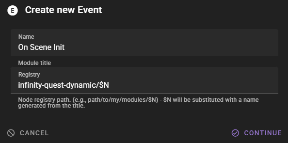 Create Event Module - Modal
